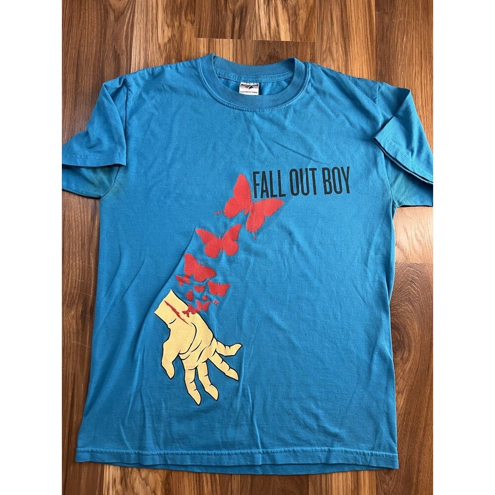 Fall Out Boy Vintage Y2K T-Shirt Jerseys Tag S Screen Print Emo Pop Rock Punk